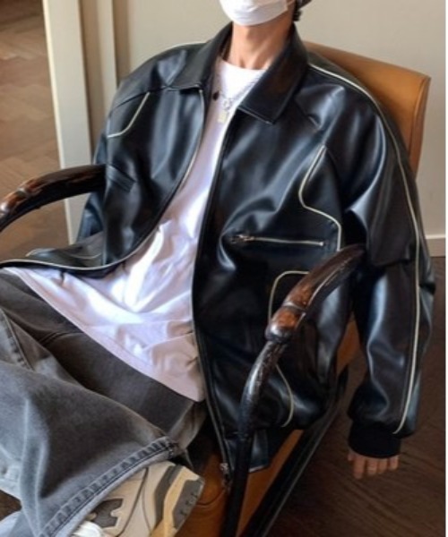 Burner（バーナー）の「【OKUOKU　0909】オーバーシルエット  ブルゾン oku-outer-692670148031-52 U（ブルゾン・メンズ・ブラック・L/XL/M）」の4枚目の写真