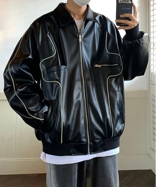 Burner（バーナー）の「【OKUOKU　0909】オーバーシルエット  ブルゾン oku-outer-692670148031-52 U（ブルゾン・メンズ・ブラック・L/XL/M）」の5枚目の写真