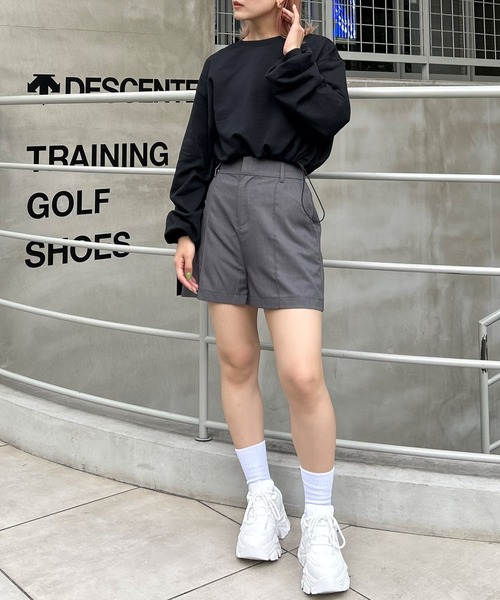 INGNI（イング）の「センターシームショート／パンツ（その他パンツ・レディース・グレー/ブラック・FREE）」の5枚目の写真