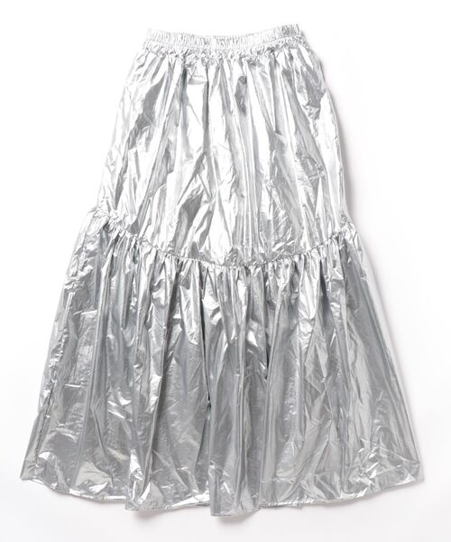 Settimissimo（セッティミッシモ）の「メタリック タフタギャザー フレアロングスカート（スカート・レディース・シルバー/ゴールド・FREE）」の3枚目の写真