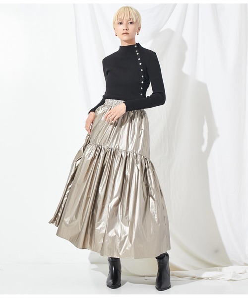 Settimissimo（セッティミッシモ）の「メタリック タフタギャザー フレアロングスカート（スカート・レディース・シルバー/ゴールド・FREE）」の16枚目の写真