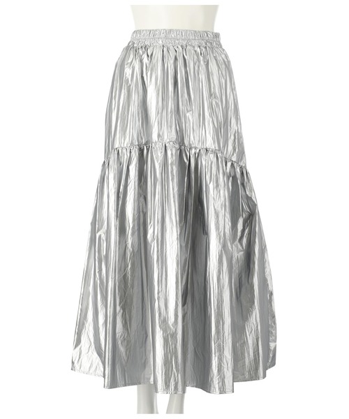 Settimissimo（セッティミッシモ）の「メタリック タフタギャザー フレアロングスカート（スカート・レディース・シルバー/ゴールド・FREE）」の17枚目の写真