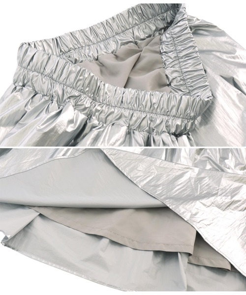 Settimissimo（セッティミッシモ）の「メタリック タフタギャザー フレアロングスカート（スカート・レディース・シルバー/ゴールド・FREE）」の20枚目の写真