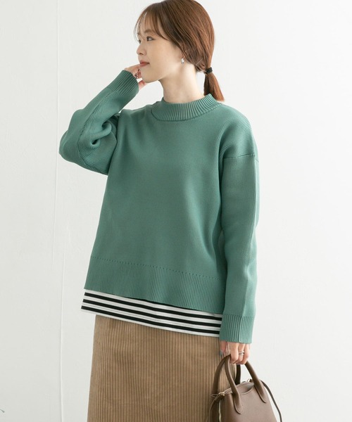 URBAN RESEARCH DOORS（アーバンリサーチドアーズ）の「ポリエステルハイネックKNIT（ニット/セーター・レディース・ブラック/ライトベージュ/グリーン系その他・MEDIUM）」の5枚目の写真