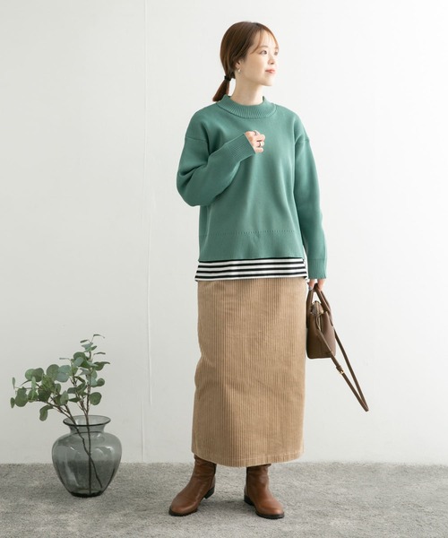 URBAN RESEARCH DOORS（アーバンリサーチドアーズ）の「ポリエステルハイネックKNIT（ニット/セーター・レディース・ブラック/ライトベージュ/グリーン系その他・MEDIUM）」の12枚目の写真