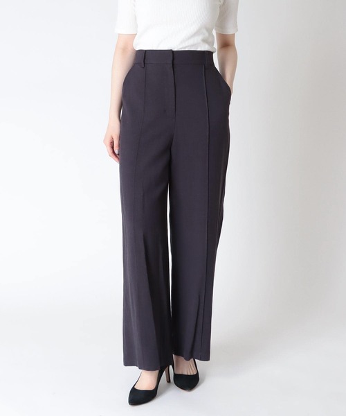 Jines（ジネス）の「リネンクロス センターピンタックパンツ（その他パンツ・レディース・ベージュ/ミント/ネイビー・38）」の3枚目の写真