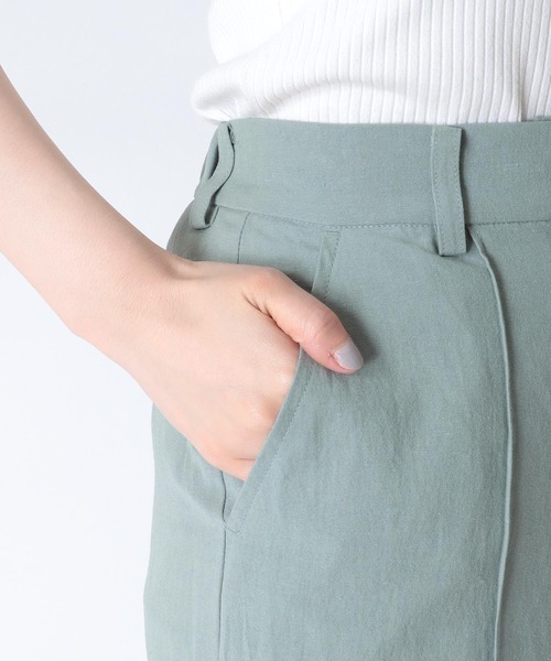 Jines（ジネス）の「リネンクロス センターピンタックパンツ（その他パンツ・レディース・ベージュ/ミント/ネイビー・38）」の15枚目の写真