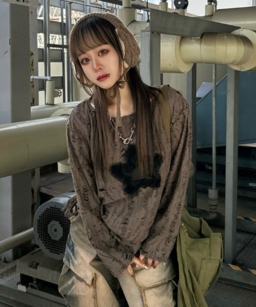 XU】star damage tops（Tシャツ/カットソー）｜XU（エックスユー
