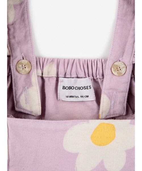 BOBO CHOSES(ボボショーズ)の「Baby Big Flower all over woven overall(サロペット/オーバーオール・キッズ・ラベンダー・12M/24M/18M)」の4枚目の写真