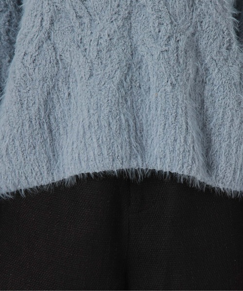 archives（アルシーヴ）の「フェザーモールケーブルルーズニット（ニット/セーター・レディース・ブルー/イエロー/アイボリー/ピンク・MEDIUM）」の6枚目の写真