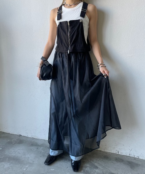 AIC.（エーアイシー）の「シアードッキングロングワンピース（ワンピース・レディース・カーキ/ブラック・FREE）」の14枚目の写真