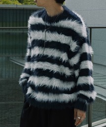 シャギーボーダールーズニット