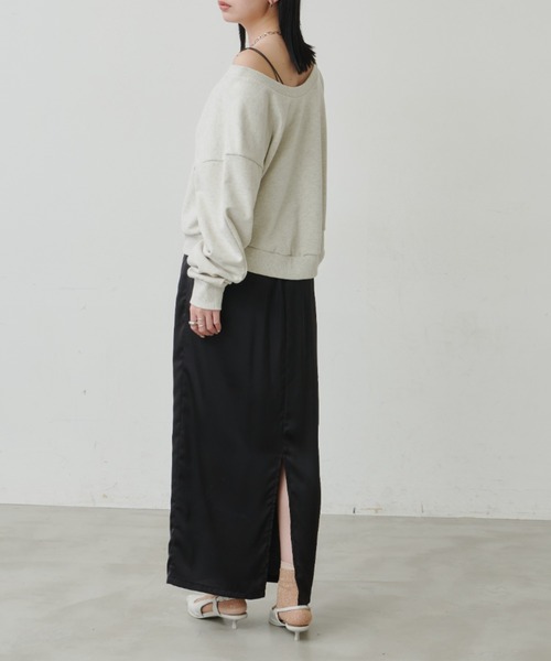 Aunt Marie's（アントマリーズ）の「【サイズ展開あり】サテンナロースカート/セットアップ対応（スカート・レディース・ベージュ/ブラック/モカ・FREE/MT）」の13枚目の写真