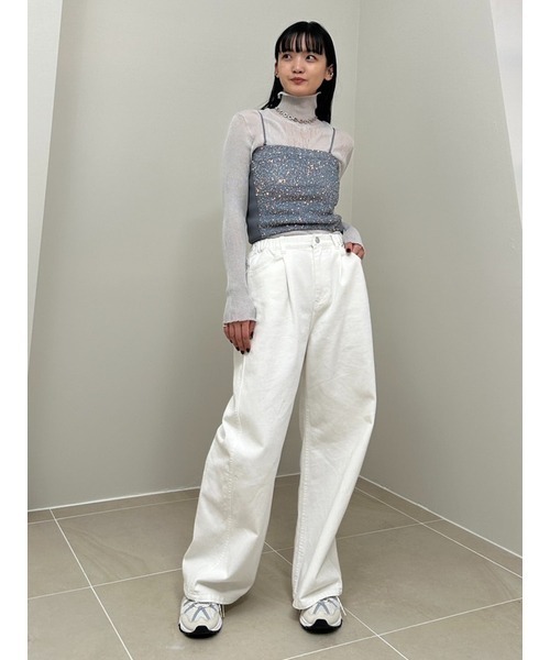 emmi(エミ)の「【emmi atelier】ソフトタートルシアーニットプルオーバー(シャツ/ブラウス・レディース・ミント/グリーン/クリーム・FREE)」の15枚目の写真