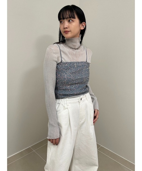 emmi(エミ)の「【emmi atelier】ソフトタートルシアーニットプルオーバー(シャツ/ブラウス・レディース・ミント/グリーン/クリーム・FREE)」の16枚目の写真