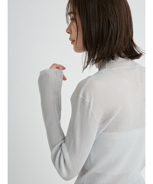 emmi(エミ)の「【emmi atelier】ソフトタートルシアーニットプルオーバー(シャツ/ブラウス・レディース・ミント/グリーン/クリーム・FREE)」の11枚目の写真