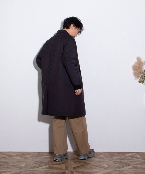 GLOSTER（グロスター）の「【GLOSTER/グロスター】SORONA 中綿ステンカラーコート（ステンカラーコート・メンズ・ブラック/チャコールグレー・S/M/L）」の4枚目の写真