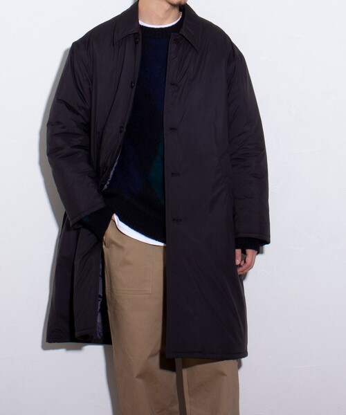GLOSTER（グロスター）の「【GLOSTER/グロスター】SORONA 中綿ステンカラーコート（ステンカラーコート・メンズ・ブラック/チャコールグレー・S/M/L）」の8枚目の写真