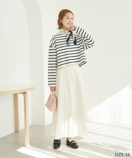 ROPE' PICNIC（ロペピクニック）の「着丈が選べるボーダーカットトップス/リンクコーデ（Tシャツ/カットソー・レディース・ホワイト系その他5/ブルー系その他4/レッド系その他・36/38）」の4枚目の写真