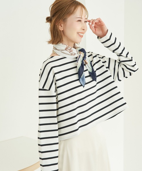 ROPE' PICNIC（ロペピクニック）の「着丈が選べるボーダーカットトップス/リンクコーデ（Tシャツ/カットソー・レディース・ホワイト系その他5/ブルー系その他4/レッド系その他・36/38）」の6枚目の写真