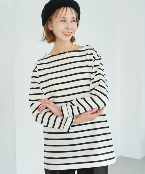 ROPE' PICNIC（ロペピクニック）の「着丈が選べるボーダーカットトップス/リンクコーデ（Tシャツ/カットソー・レディース・ホワイト系その他5/ブルー系その他4/レッド系その他・36/38）」の9枚目の写真