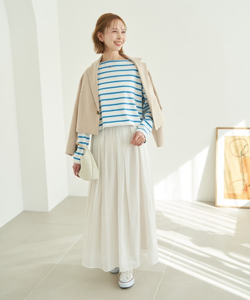 ROPE' PICNIC（ロペピクニック）の「着丈が選べるボーダーカットトップス/リンクコーデ（Tシャツ/カットソー・レディース・ホワイト系その他5/ブルー系その他4/レッド系その他・36/38）」の12枚目の写真