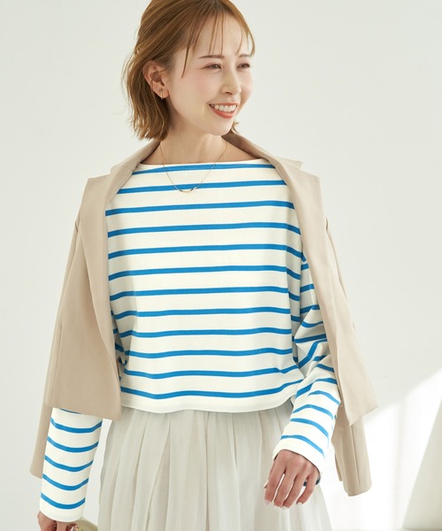 ROPE' PICNIC（ロペピクニック）の「着丈が選べるボーダーカットトップス/リンクコーデ（Tシャツ/カットソー・レディース・ホワイト系その他5/ブルー系その他4/レッド系その他・36/38）」の13枚目の写真