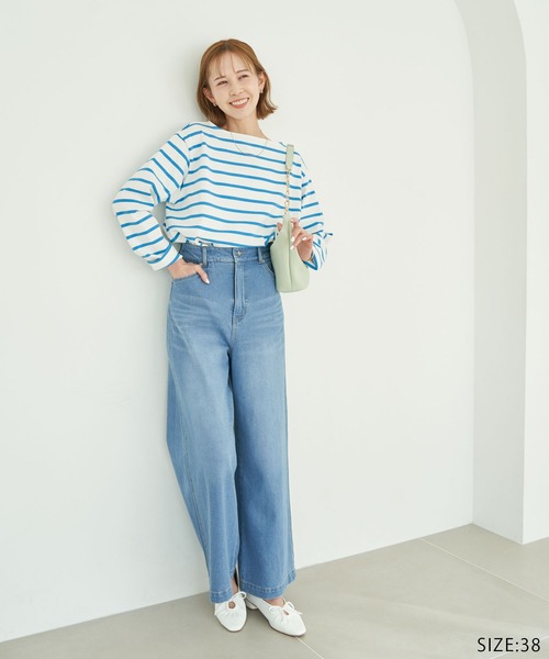 ROPE' PICNIC（ロペピクニック）の「着丈が選べるボーダーカットトップス/リンクコーデ（Tシャツ/カットソー・レディース・ホワイト系その他5/ブルー系その他4/レッド系その他・36/38）」の14枚目の写真