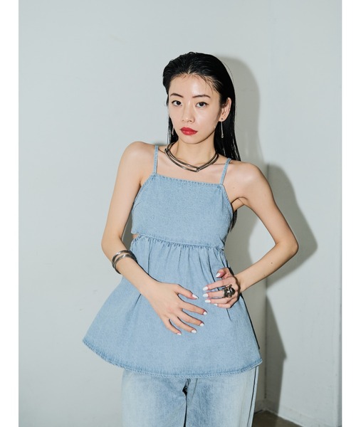 FENDI デニムキャミソール AIC.（エーアイシー）の「バックデザインデニムキャミソール