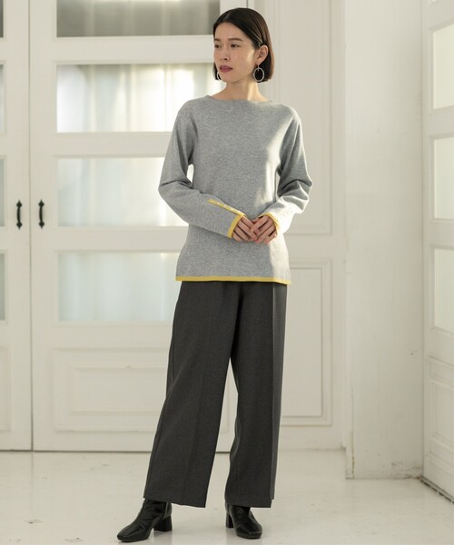 OPAQUE.CLIP（オペークドットクリップ）の「◆≪SS-LLsize≫ イージーワイドパンツ/メランジツイル【ストレッチ/イージーケア/洗濯機洗い可】（その他パンツ・レディース・ライトベージュ/ブラック/チャコールグレー・40/42/38/36/34）」の11枚目の写真