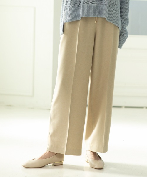 OPAQUE.CLIP(オペークドットクリップ)の「◆≪SS-LLsize≫ イージーワイドパンツ/メランジツイル【ストレッチ/イージーケア/洗濯機洗い可】(その他パンツ・レディース・ライトベージュ/ブラック/チャコールグレー・40/42/38/36/34)」の16枚目の写真