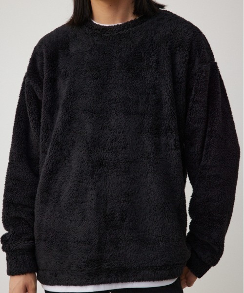 AZUL by moussy（アズールバイマウジー）の「フェイクレイヤードボアトップス（スウェット・メンズ・ライトカーキ/オフホワイト/ブラック・LARGE/MEDIUM）」の2枚目の写真