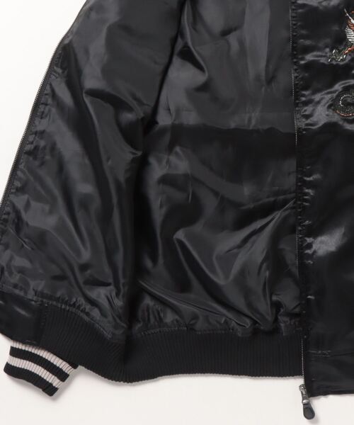 ACE（エース）の「ACE BIG サイズ 刺繍 スカジャン（スカジャン・レディース・ブラック×シルバー/カーキ・3L/4L）」の3枚目の写真