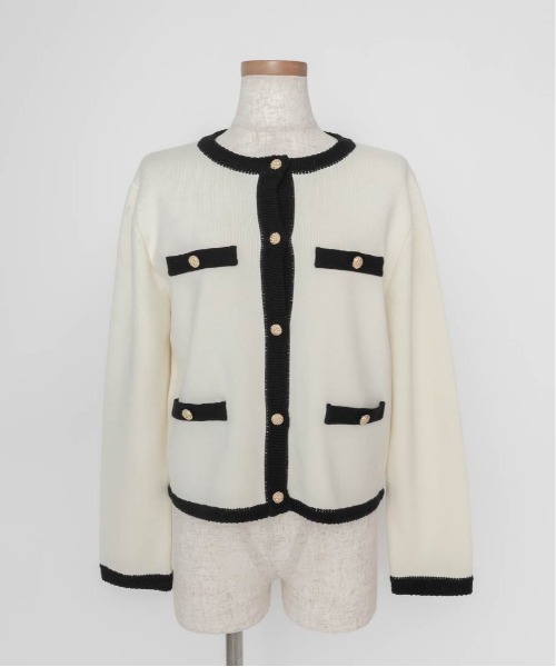 RANDA（ランダ）の「ジャケットライクニットカーディガン（カーディガン/ボレロ・レディース・ベージュ/ホワイト/ホワイト系その他・FREE）」の19枚目の写真