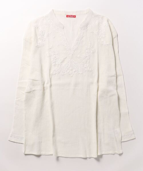 チャイハネ（チャイハネ）の「【チャイハネ】ラクノウ刺繍トップスL（その他トップス・レディース・ピンク/ホワイト/ネイビー/カーキ・FREE）」の2枚目の写真