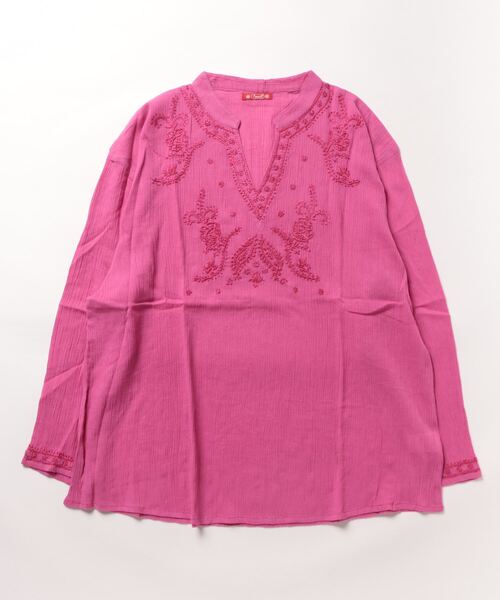 チャイハネ（チャイハネ）の「【チャイハネ】ラクノウ刺繍トップスL（その他トップス・レディース・ピンク/ホワイト/ネイビー/カーキ・FREE）」の4枚目の写真