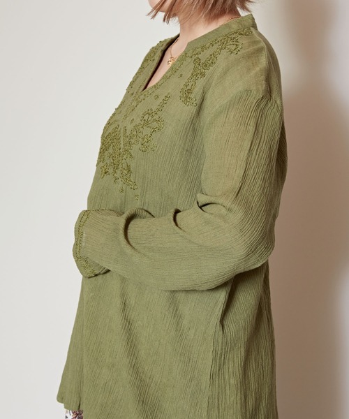 チャイハネ（チャイハネ）の「【チャイハネ】ラクノウ刺繍トップスL（その他トップス・レディース・ピンク/ホワイト/ネイビー/カーキ・FREE）」の7枚目の写真