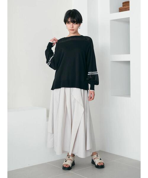 【セール】アシメラッフル切替スカート（スカート）｜Editt by YECCA VECCA（エディットバイイェッカヴェッカ）