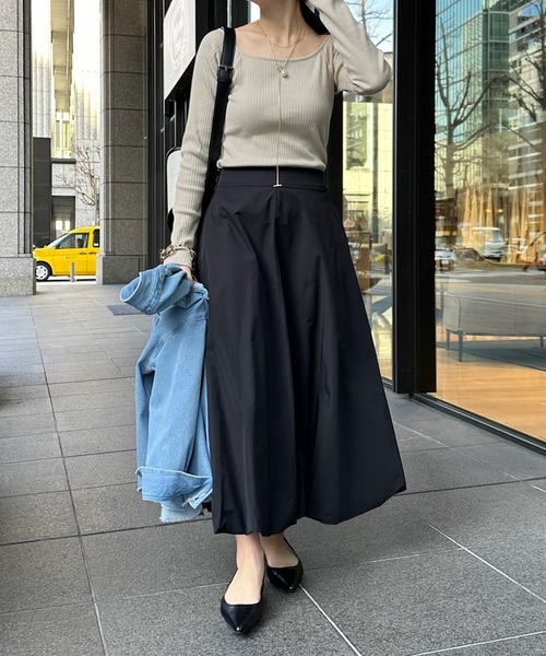 DouDou(ドゥドゥ)の「ワイドテレコスクエアプルオーバー(Tシャツ/カットソー・レディース・ベージュ/オフホワイト/ブラック・FREE)」の16枚目の写真