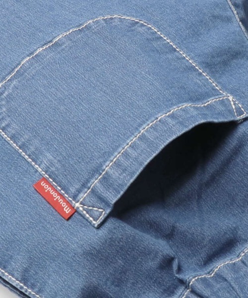 Moujonjon(ムージョンジョン)の「ストレッチデニム6分丈タックハーフパンツ(デニムパンツ・キッズ・ブルー・120/110/100/90/140/130)」の11枚目の写真