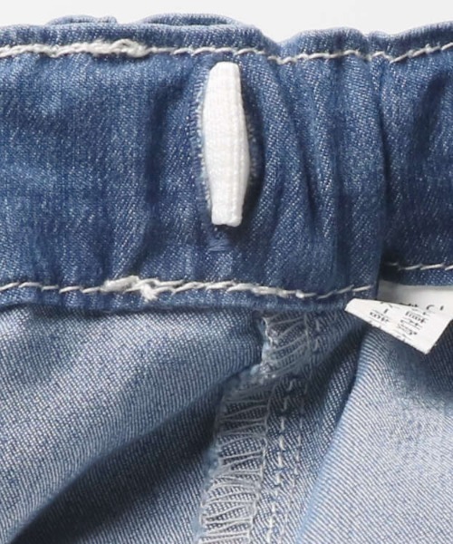 Moujonjon(ムージョンジョン)の「ストレッチデニム6分丈タックハーフパンツ(デニムパンツ・キッズ・ブルー・120/110/100/90/140/130)」の9枚目の写真