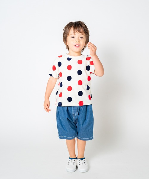 Moujonjon(ムージョンジョン)の「ストレッチデニム6分丈タックハーフパンツ(デニムパンツ・キッズ・ブルー・120/110/100/90/140/130)」の7枚目の写真