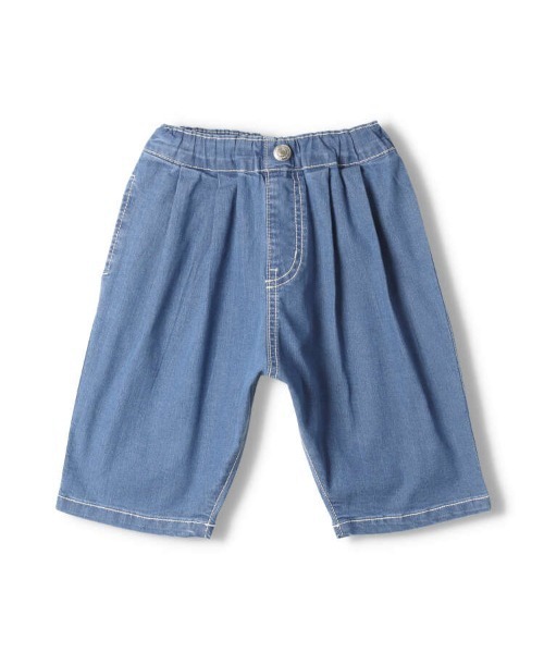 Moujonjon(ムージョンジョン)の「ストレッチデニム6分丈タックハーフパンツ(デニムパンツ・キッズ・ブルー・120/110/100/90/140/130)」の15枚目の写真