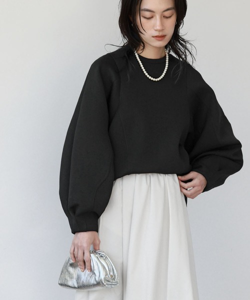 ELFRANK(エルフランク)の「ダンボールニットボリューム袖プルオーバー(Tシャツ/カットソー・レディース・オフホワイト/グレー/ブラック・FREE)」の12枚目の写真