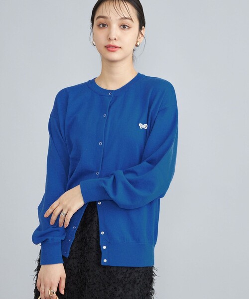 PENNEYS（ぺニーズ）の「PENNEYS（ぺニーズ）別注天竺ニットスナップカーディガン（カーディガン/ボレロ・レディース・オフホワイト/ライム/オレンジ/その他1/ロイヤルブルー・M/L）」の4枚目の写真