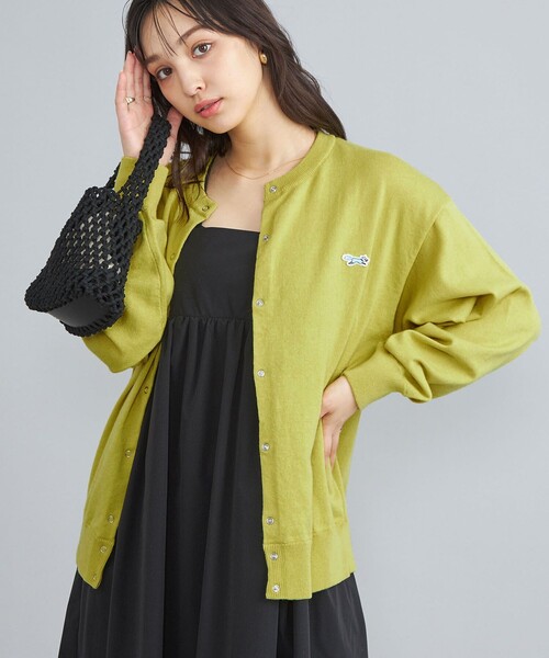 PENNEYS（ぺニーズ）の「PENNEYS（ぺニーズ）別注天竺ニットスナップカーディガン（カーディガン/ボレロ・レディース・オフホワイト/ライム/オレンジ/その他1/ロイヤルブルー・M/L）」の3枚目の写真