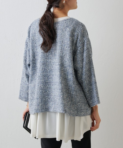 ビアズリー》入卒式・オケージョンにも使えるツイードフレアワンピース 