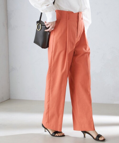 SHIPS(シップス)の「〈手洗い可能 〉ドライオックス フロント タック ストレート パンツ 25SS(スラックス・レディース・オフホワイト/ベージュ/ダークグレー/ベビーピンク/サックスブルー・36/38/40/34)」の5枚目の写真