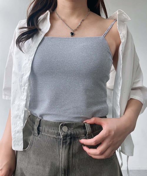 AS KNOW AS plus(アズノゥアズプラス)の「◎カップ付きアソートキャミソール(キャミソール・レディース・ブラック/オフホワイト/サックスブルー/ピンク系/ブラック系/アイボリー系/ホワイト系1/ブラック系1/ブラック系2/アイボリー系2/ピンク系1/シルバー/サックスブルー系/アイボリー系3・FREE)」の11枚目の写真