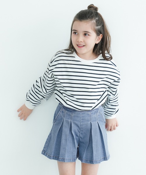 coca（coca）（コカ）の「キッズ デニムプリーツキュロットパンツ（デニムパンツ・キッズ・ブルー・140/130/120/110）」の8枚目の写真